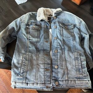 Silver brand Sherpa lined Jean jacket. Women small, kids xl